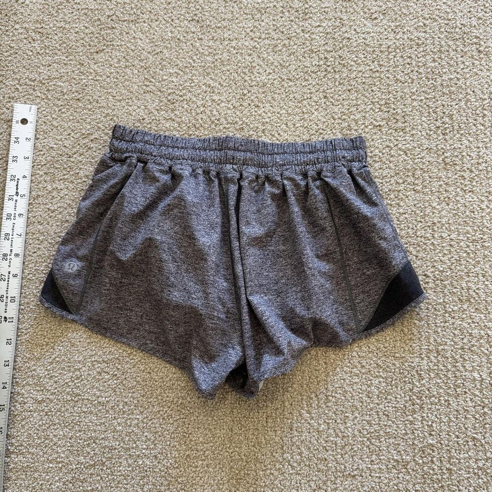 Lululemon Running Shorts Womens 8 Gray 2.5in Lined Elastic Waist Activewear